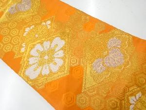 アンティーク　松皮菱に桐菊模様織出し袋帯（材料）